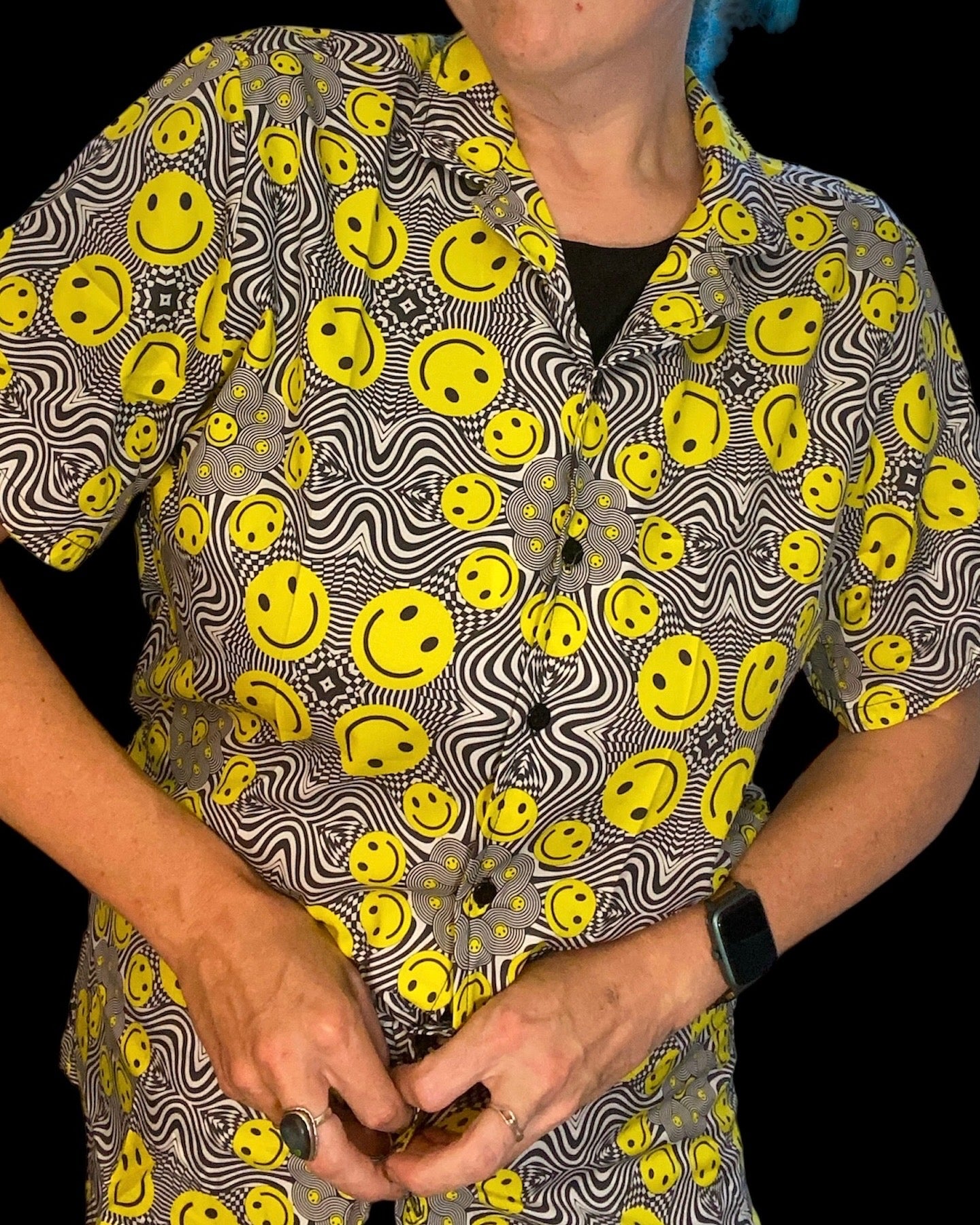 smiley button up  - 2X by Technocolor  (Apparel)