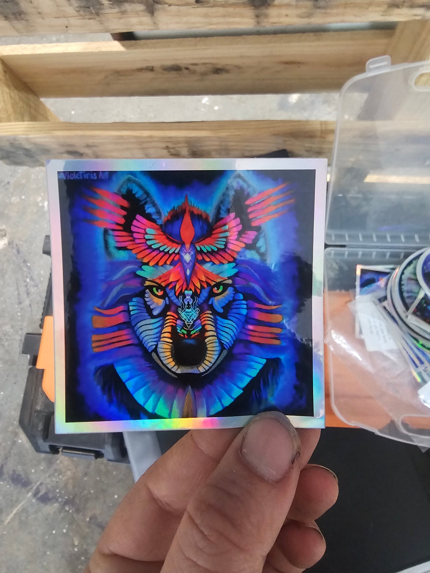 *Resonate wolf sticker - 4 x 4 by VioletIris (Stickers)