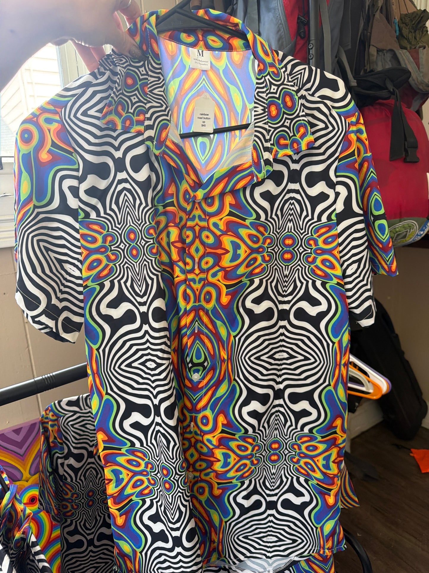 Rainbow road button up - 2X by Technocolor  (Apparel)