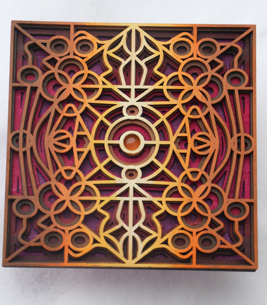 Celestial Mosaic - SunSet - 6 x 6 by Subloominal  (3D Sculpture)