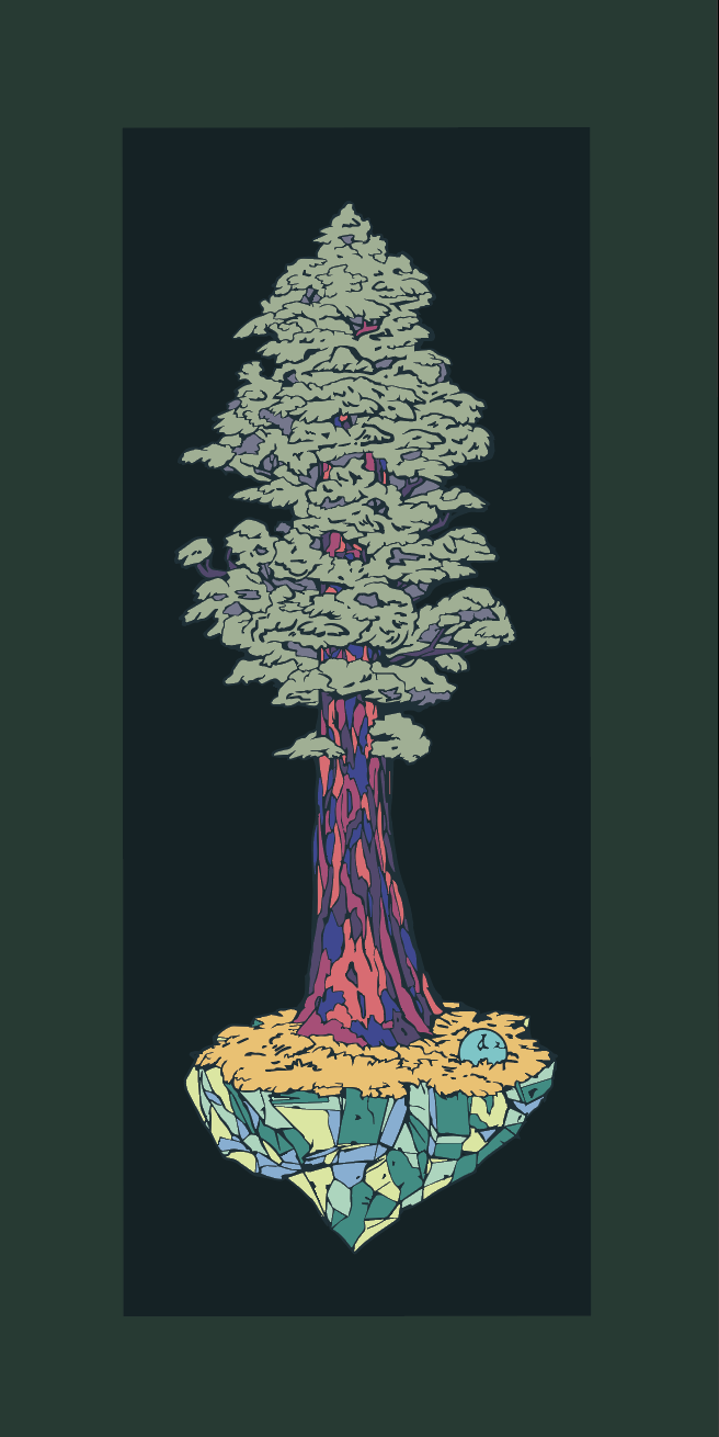 Sequoia: Past, Present, Future (Dark Background) - 20 x 10 by Rutherford (Poster Print)