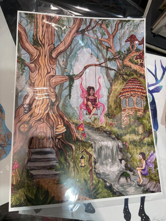 *Fairy forest - 24 x 18 by Micah Jewel (Original)