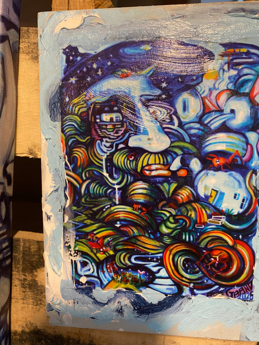 *Blue wizard  - 7 x 5 by Rae Grand  (Canvas Print)