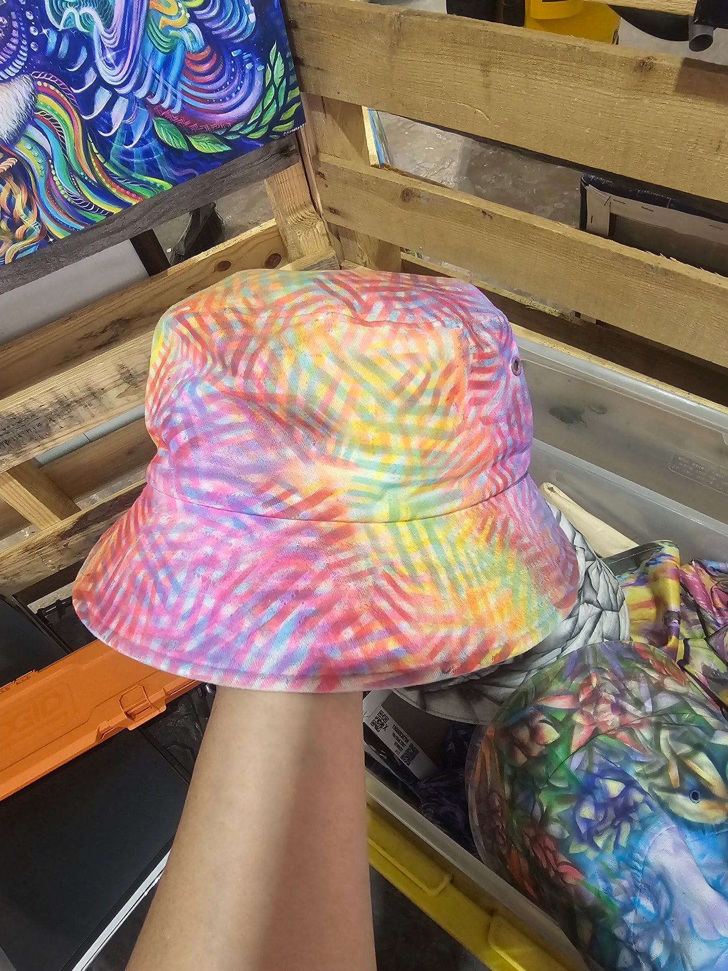 *Hand painted bucket Hat - One Size Fits All by VioletIris (Apparel)