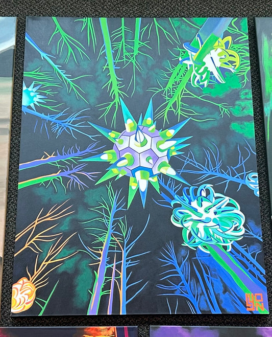 *Forest Lanterns at Night  - 40 x 30 by Lyon  (Original)