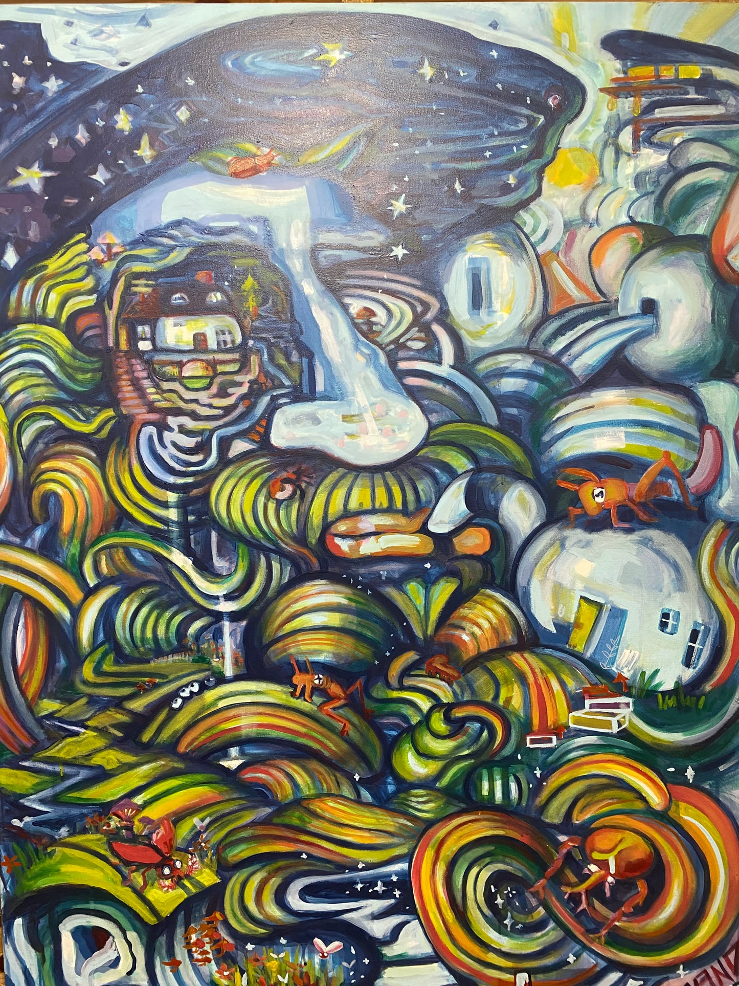 *Big Blue Wizard  - 5 x 4 by Rae Grand  (Original)
