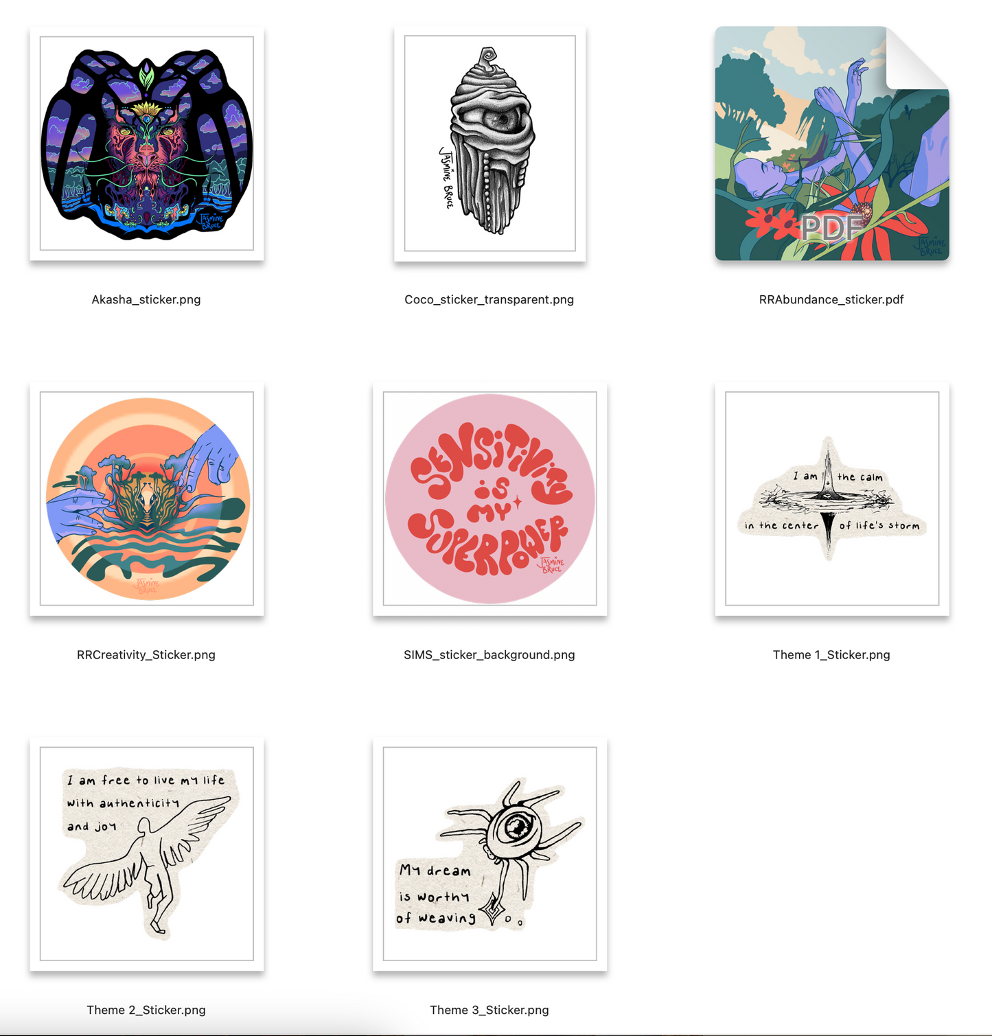 Single - 3 x 3 by Jasmine Bruce (Stickers)