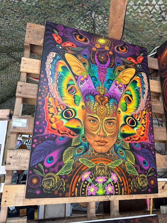 Butterfly woman, large canvas print - 37 x 27 by Alfredo Zagaceta (Canvas Print)