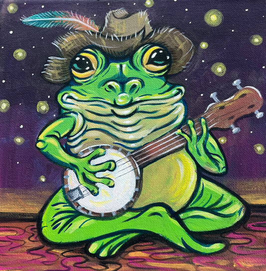 *Funky Bull Frog - 8 x 8 by Ashley Simota (Original)
