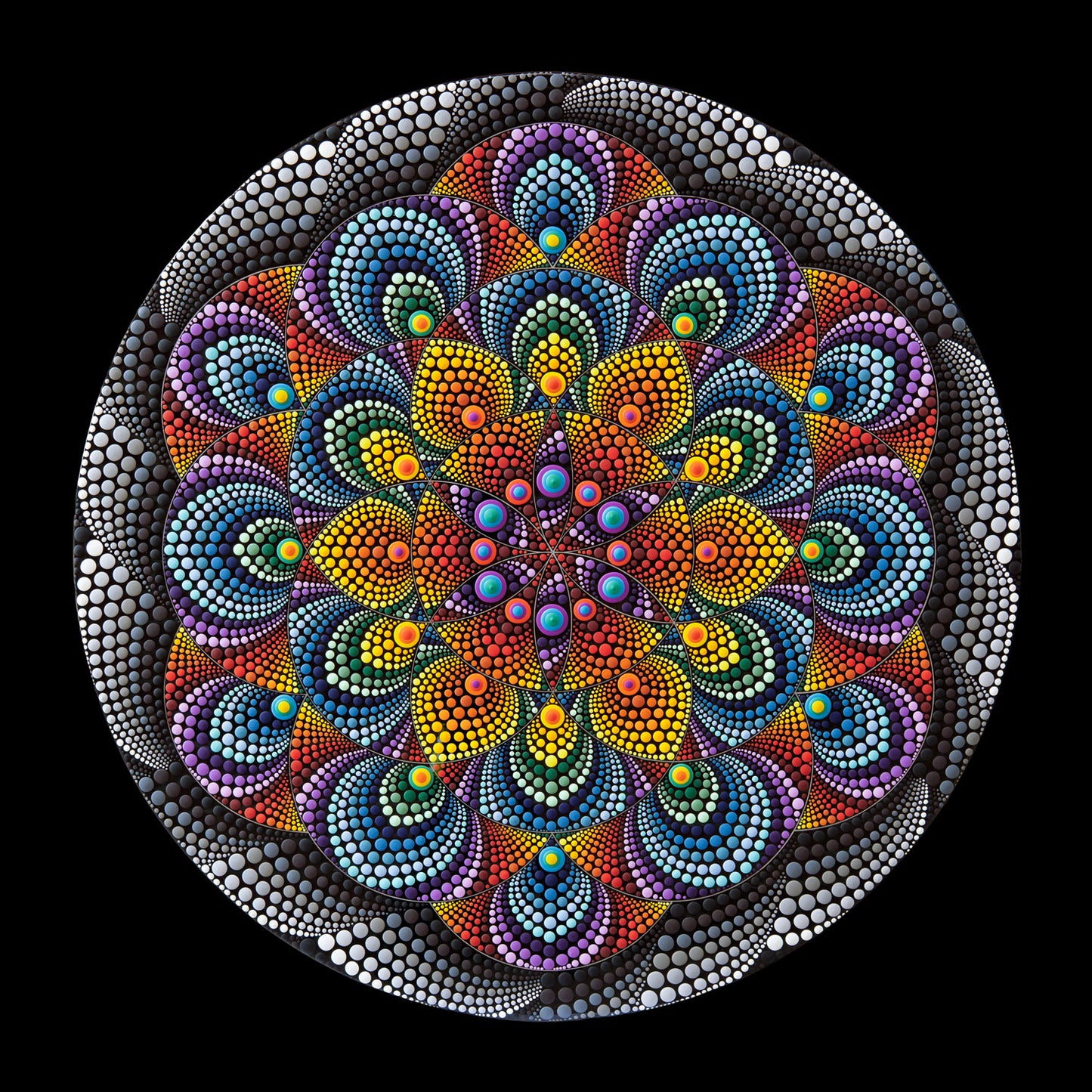 Electric Blossom - 27 x 27 by Brandon Rollin (Canvas Print)