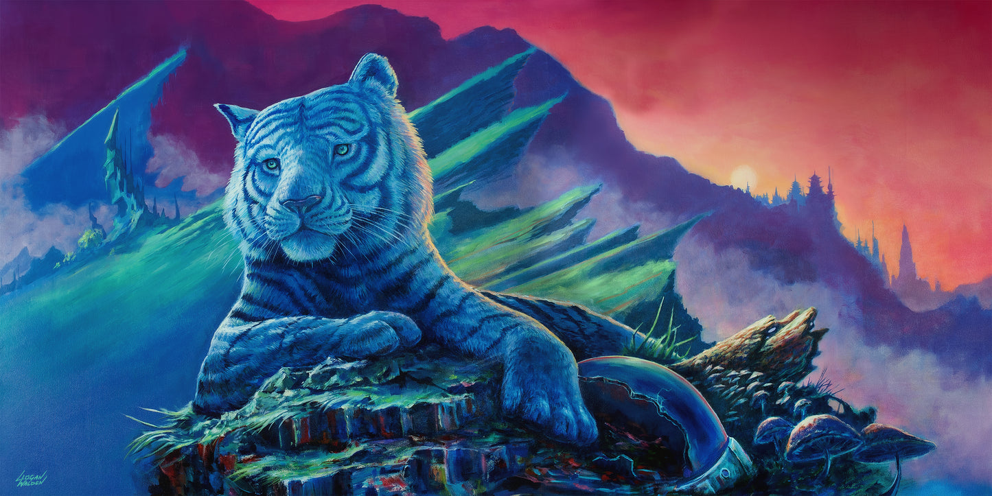 Space Tiger - 10 x 20 by Logan Walden Art (Canvas Print)