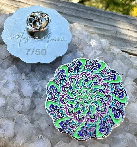 *Silver Mandala Pins - 1.2 x 1.2 by Morgan Mandala  (Accessory (pins, patches, etc))
