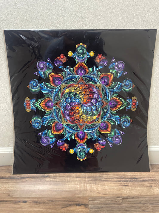 *Kaleidoscopic Bloom - 24 x 24 by Brandon Rollin (Poster Print)