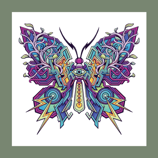 *Electrofly (Butterfly) - 5 x 5 by Rutherford (Poster Print)