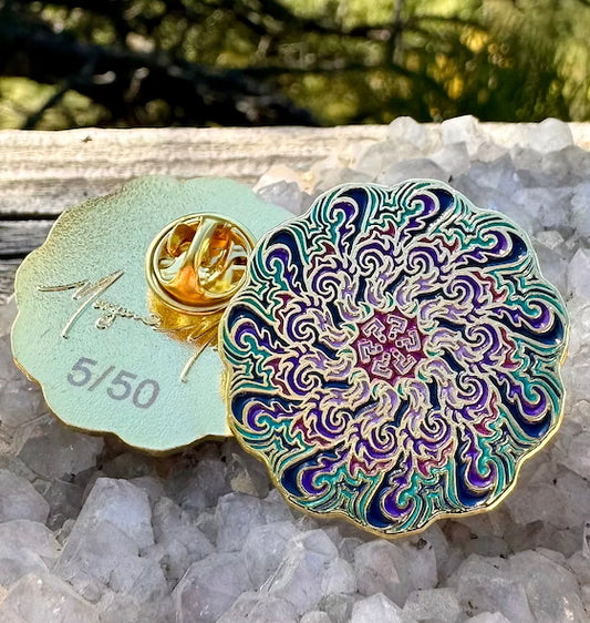 *Gold Mandala Pin - 1.2 x 1.2 by Morgan Mandala  (Accessory (pins, patches, etc))