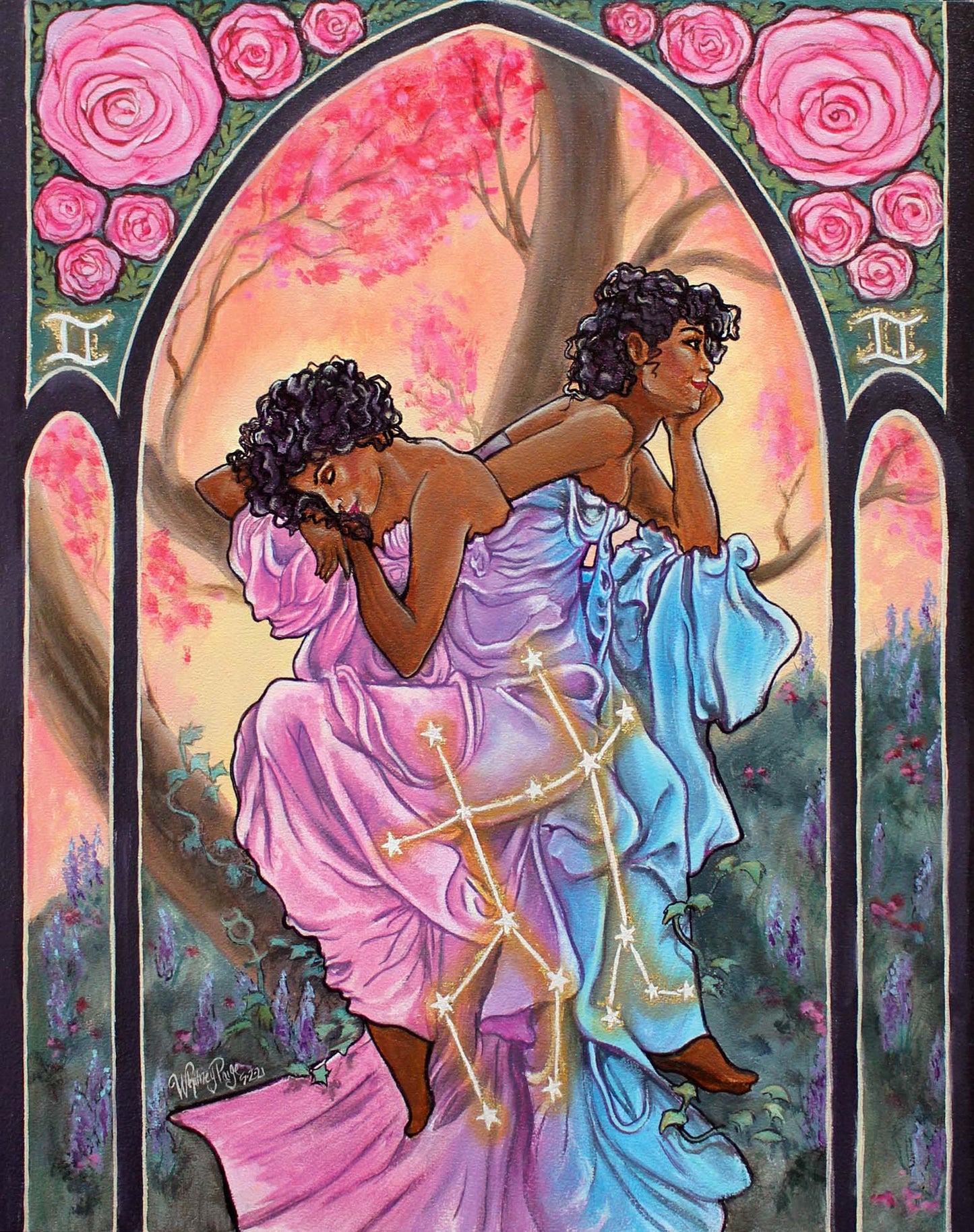 *Gemini Art Nouveau - 14 x 11 by Andrew Escudero  (Poster Print)