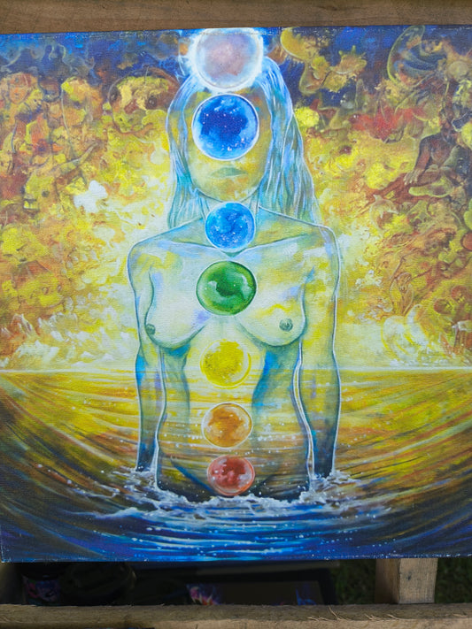 Chakra reflections - 12 x 12 by Ania Amador (Poster Print)