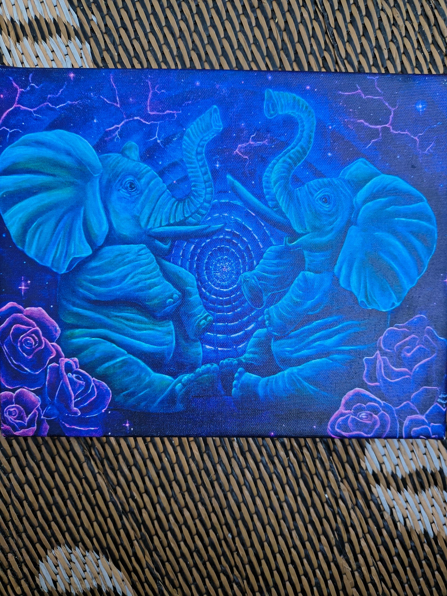 *Elephants in Vortex - 8 x 10 by Ania Amador (Canvas Print)