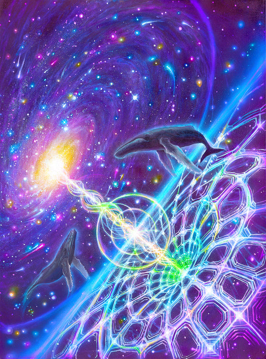 Whales in the Space Time Continuum - 12 x 9 by Sean Zenner (Poster Print)