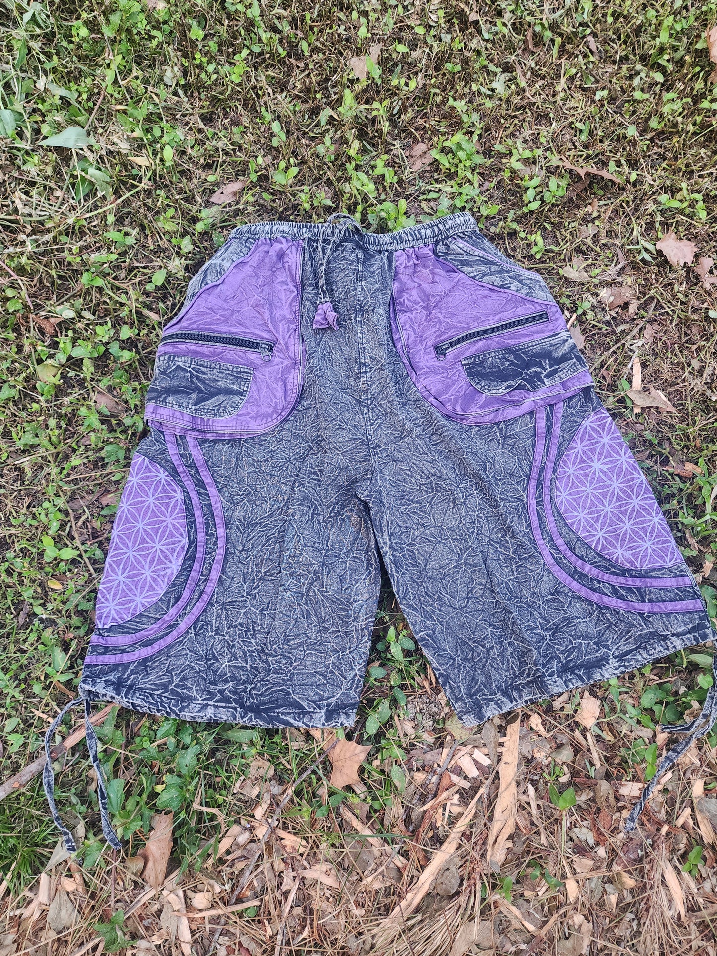 *Purple Flower of life shorts - One Size Fits All by HamilJawnZ (Apparel)