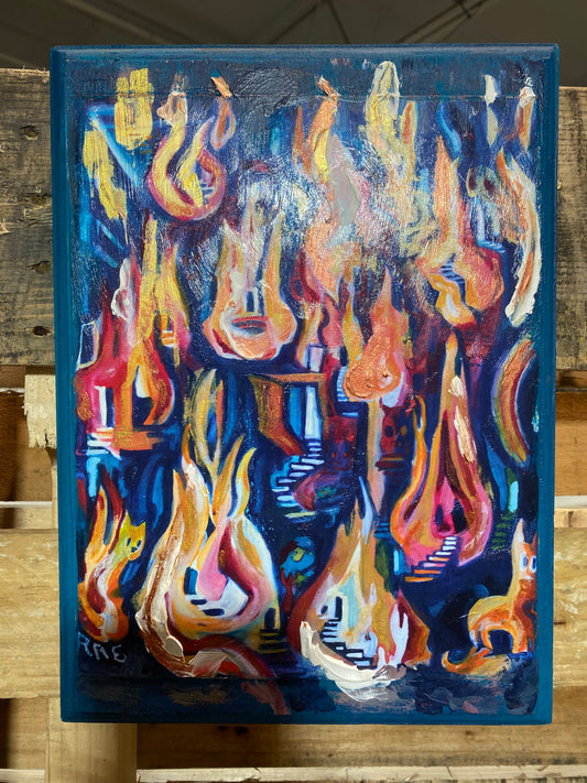 *Into the Flames  - 12 x 8 by Rae Grand  (Other)