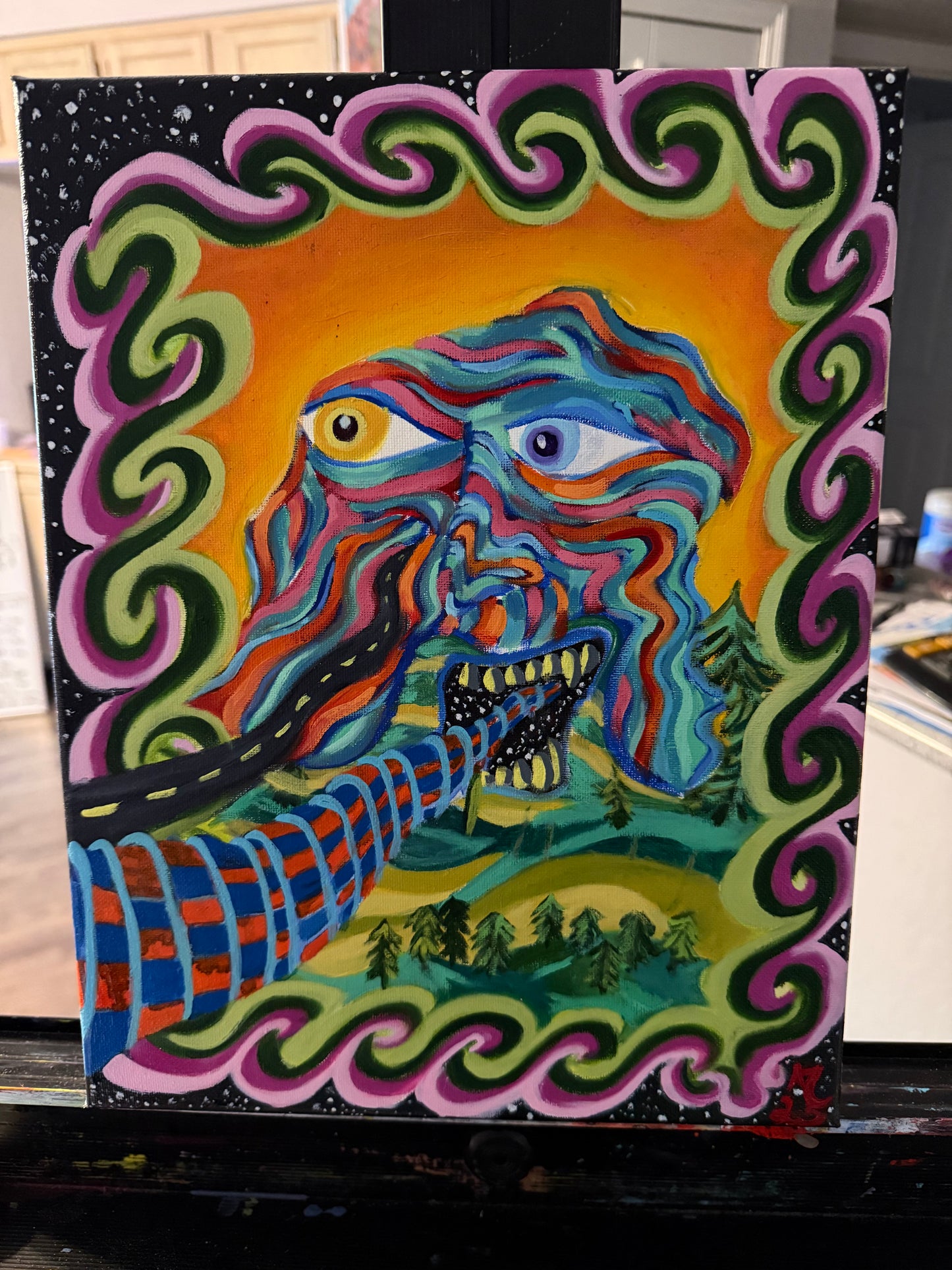 *Swallowing the road  - 11 x 14 by A7Dimensionz (Original)