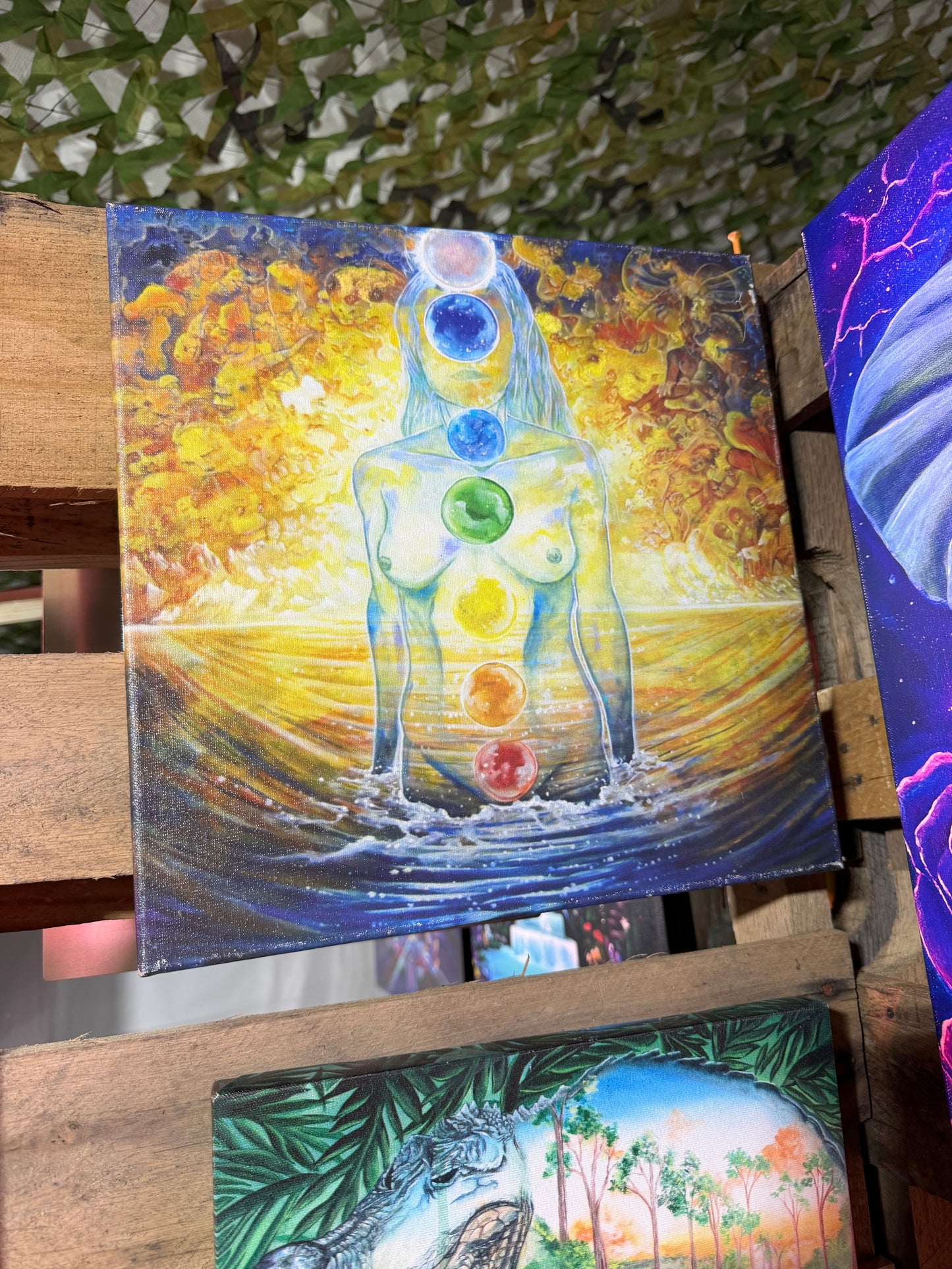 Chakra Reflections (Anamorphosis Arts) - 12 x 12 by Ania Amador (Canvas Print)