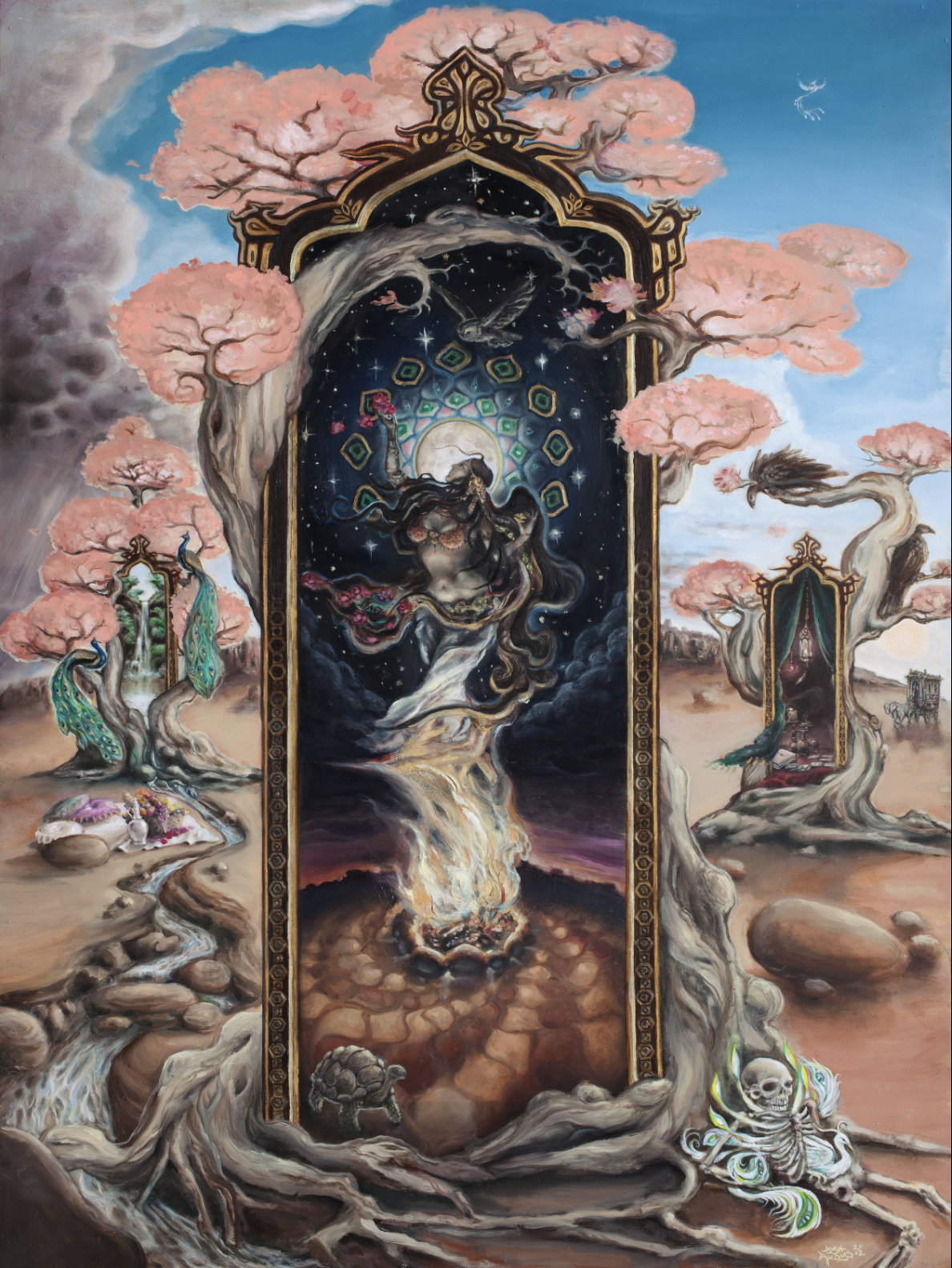 Goddess of a Plumed Heart - 24 x 18 by Josh Audiss (Canvas Print)