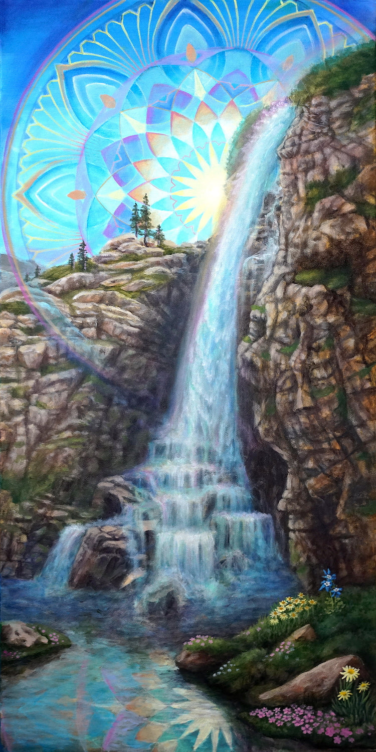 Flow of Life - 16 x 8 by Morgan Mandala  (Canvas Print)