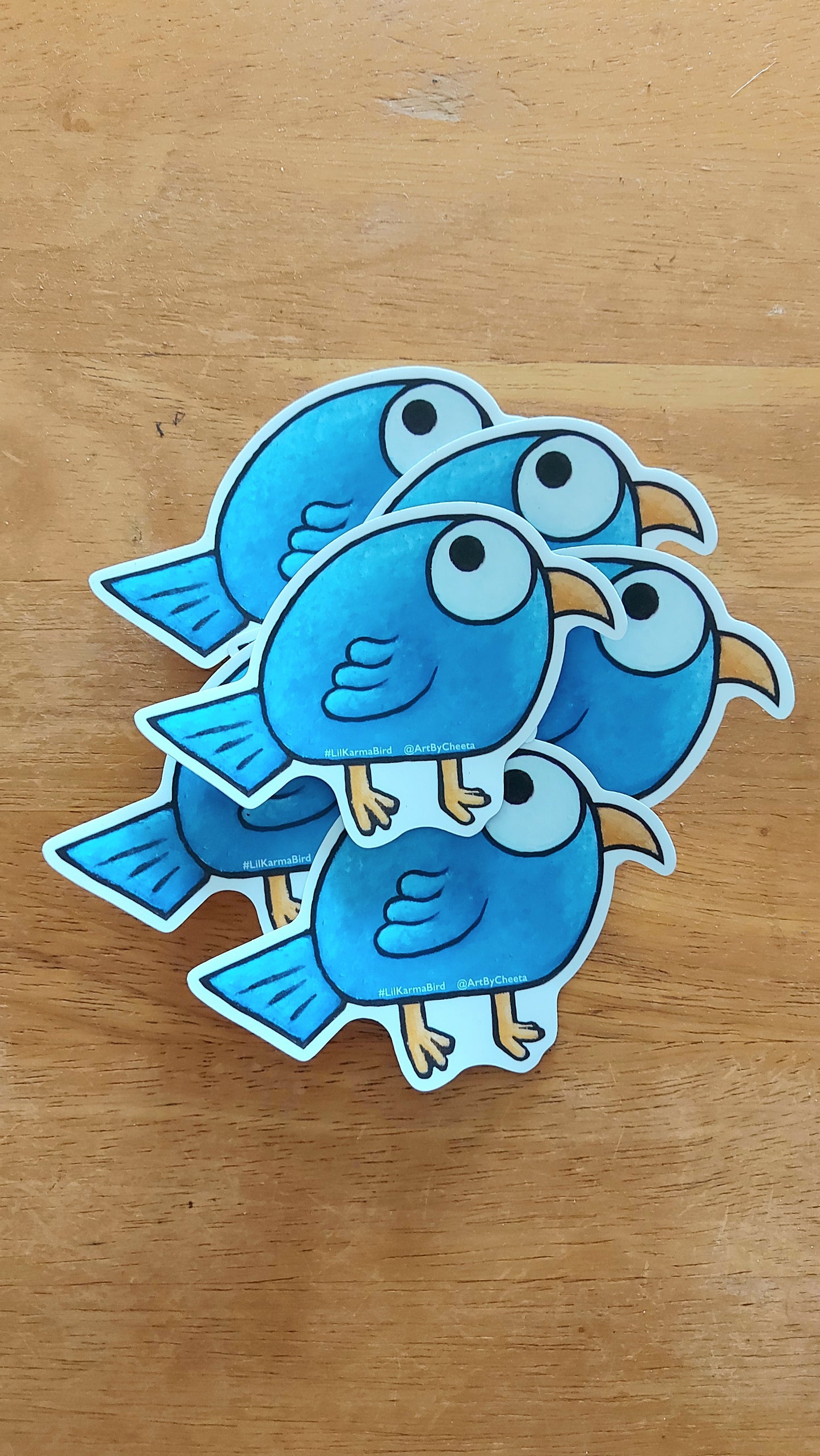 *KARMA BIRD BLUE - 3 x 4 by CHEETA (Stickers)