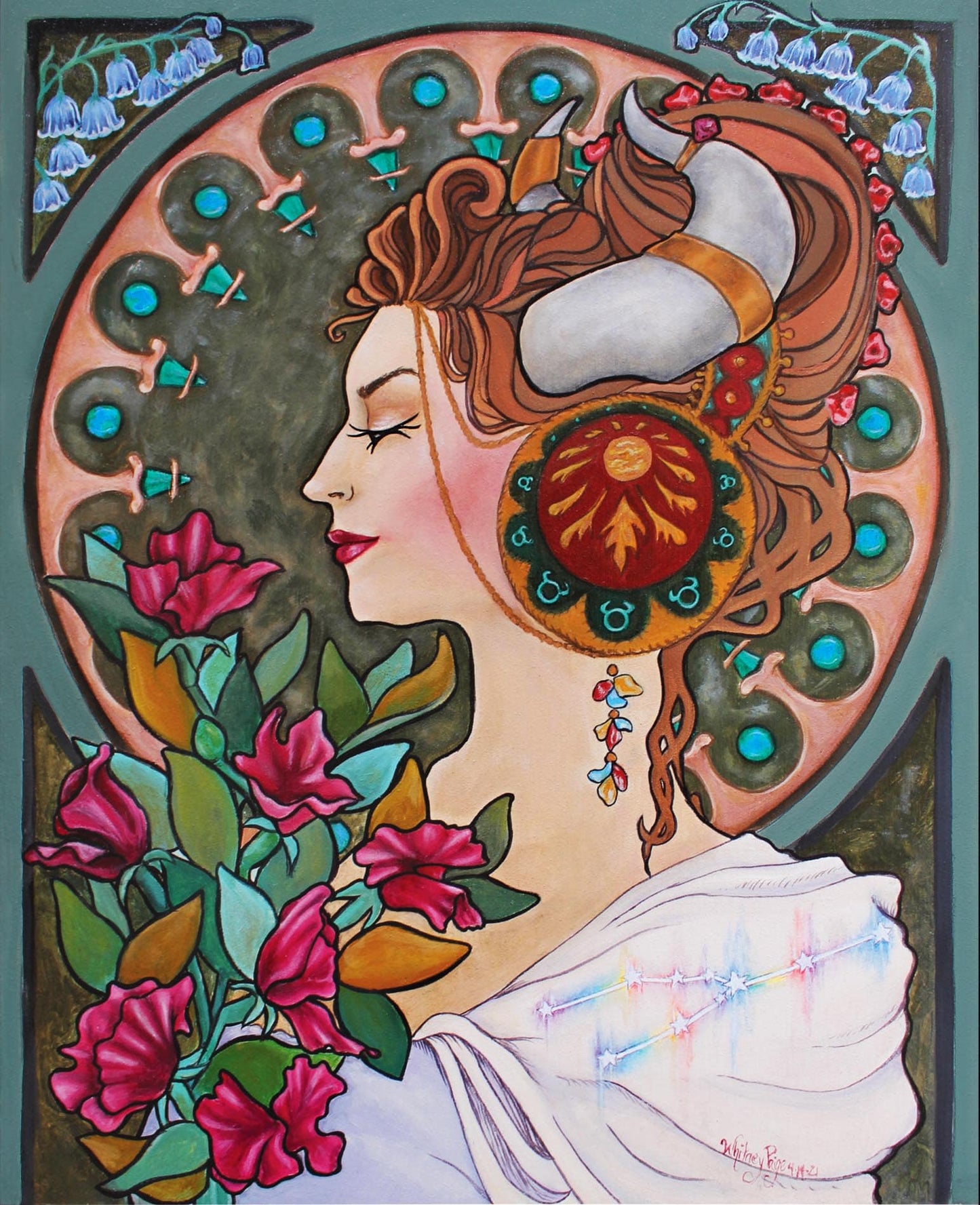 *Taurus Art Nouveau - 11 x 8.5 by Whitney Paige (Poster Print)
