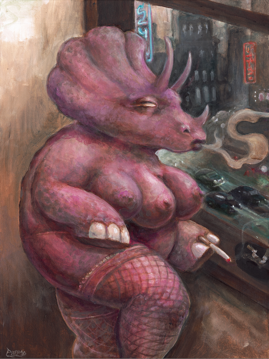 Triceratits - 24 x 18 by Josh Audiss (Canvas Print)