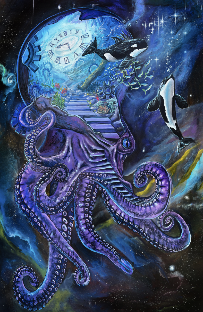 Time Space Reality (Amamorphosis Art) - 8 x 12 by Ania Amador (Canvas Print)