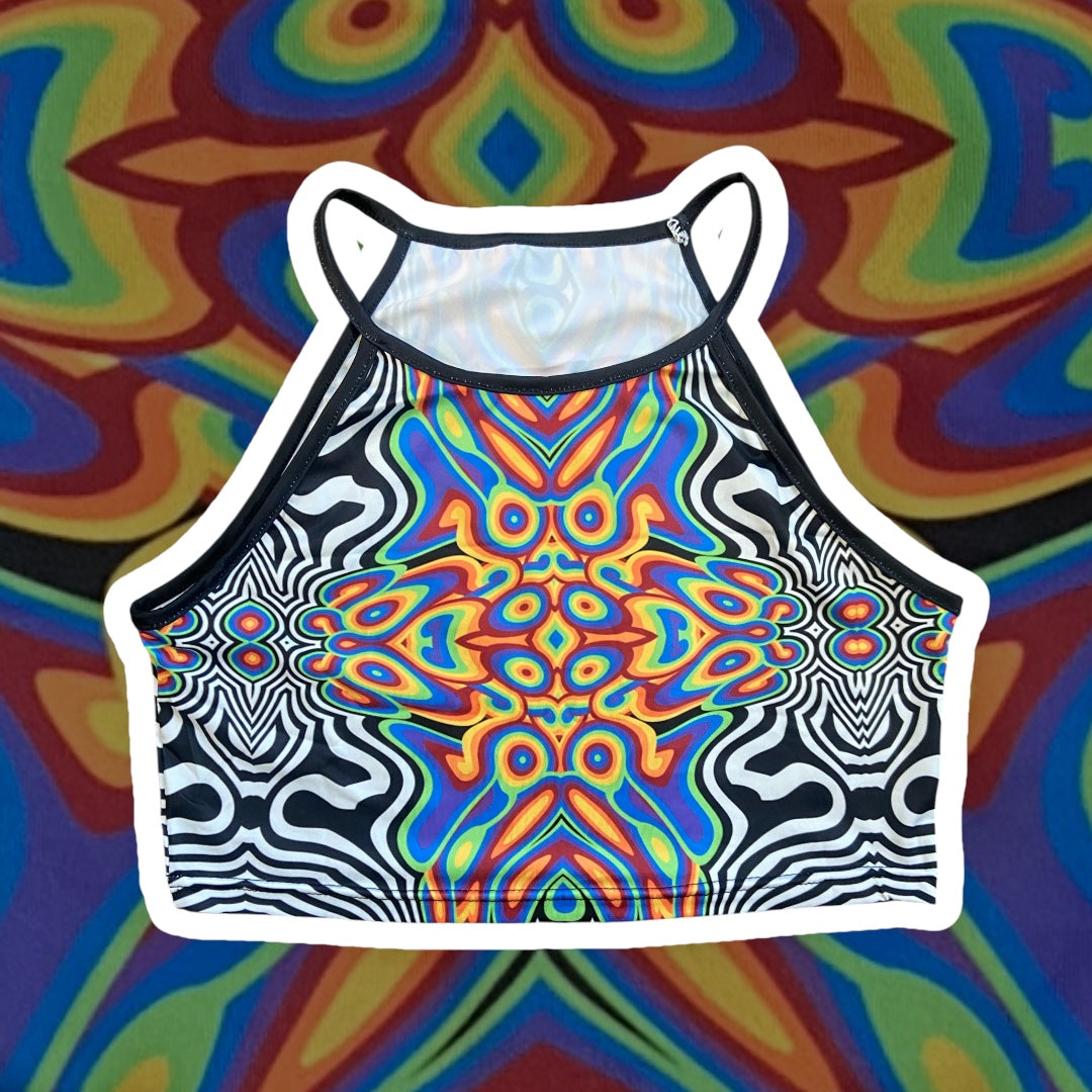 rainbow road crop top  - Medium by Technocolor  (Apparel)