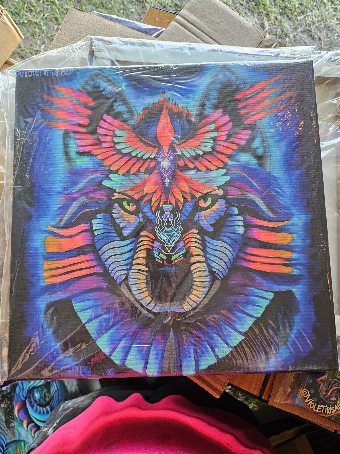 Resonate wolf - 16 x 16 by VioletIris (Canvas Print)