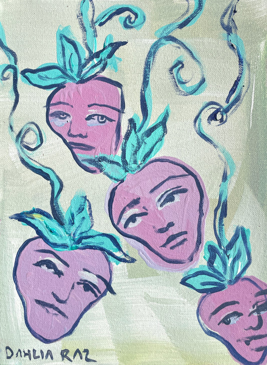 *Sassy Strawberries - 12 x 9 by Dahlia Raz (Original)
