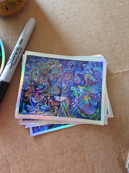 *Cosmic Iris Lion sticker - 3 x 4 by VioletIris (Stickers)