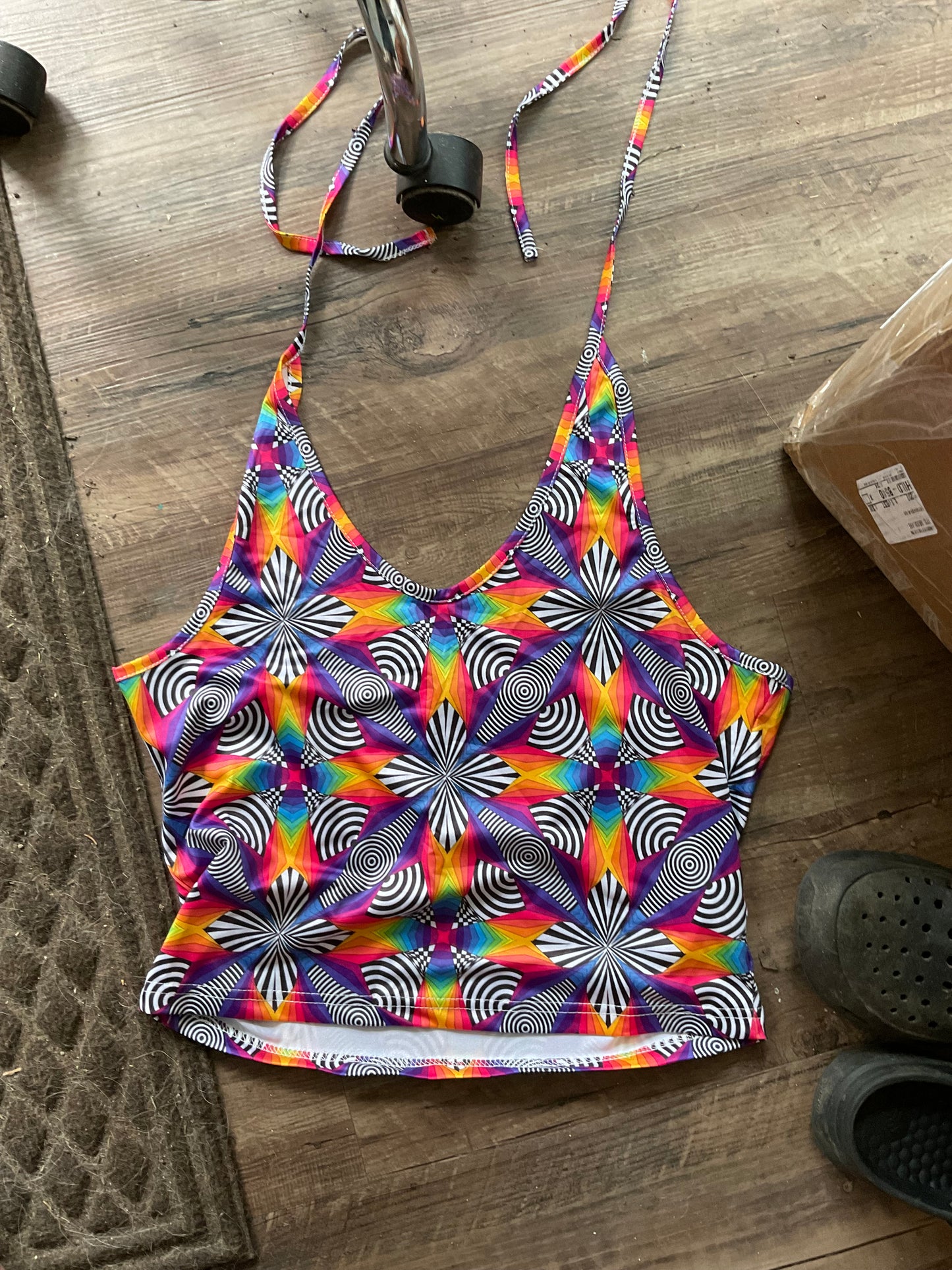 Rainbow string art halter  - Small by Technocolor  (Apparel)