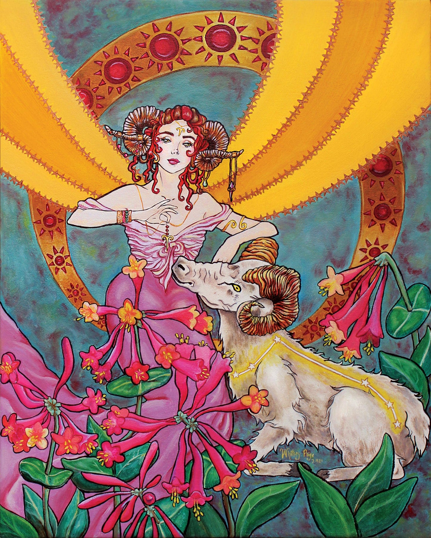 *Aries Art Nouveau - 11 x 8.5 by Whitney Paige (Poster Print)