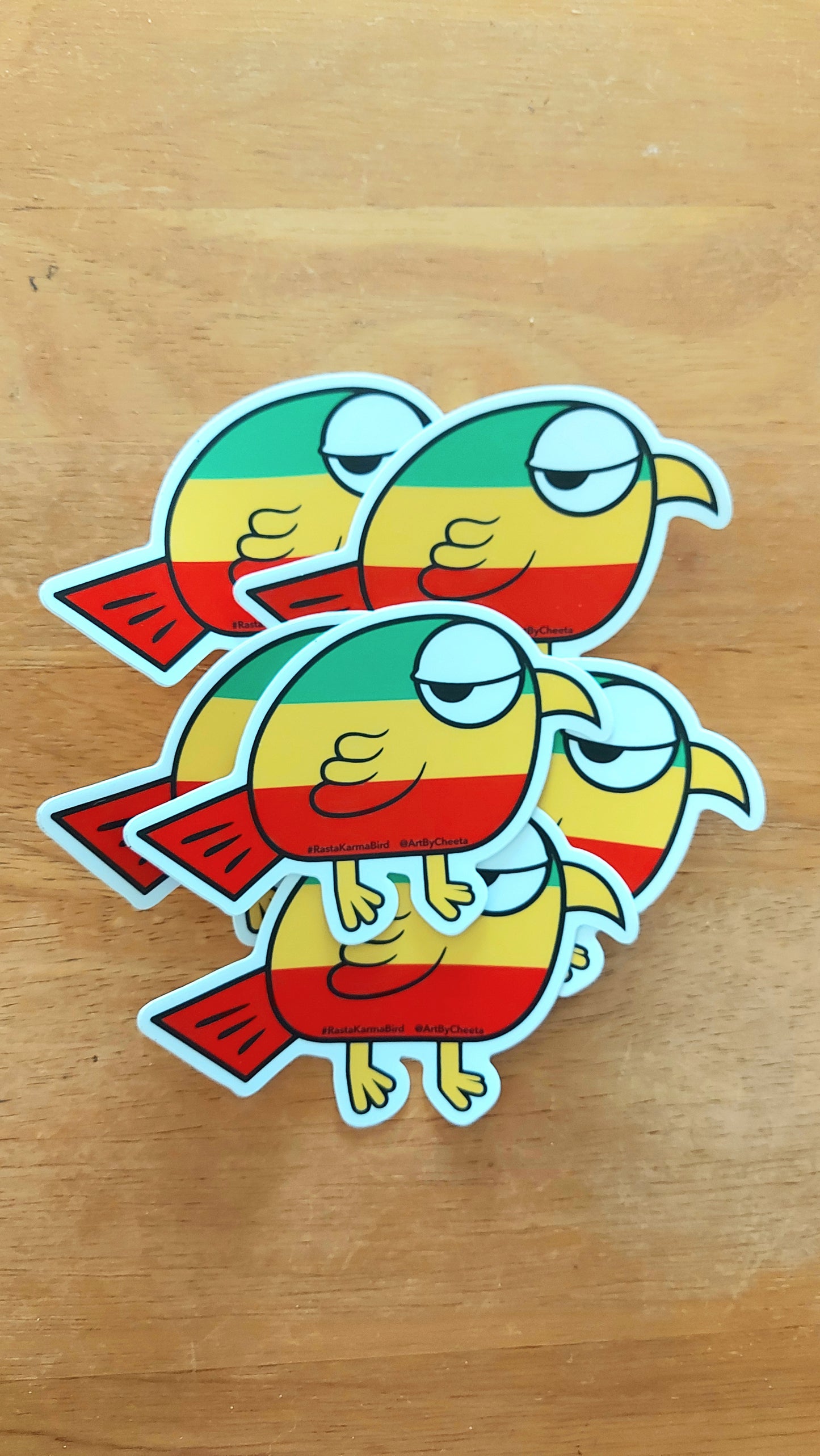 *Rasta Karma Bird Sticker - 3 x 4 by CHEETA (Stickers)