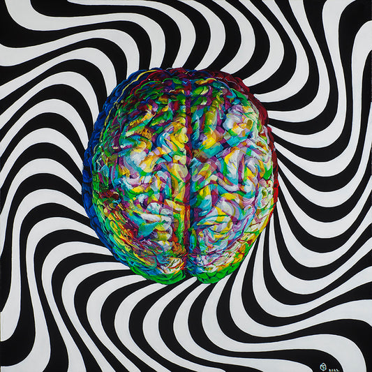 Trippy Brain - 30 x 30 by Andrew Norris Arts (Canvas Print)